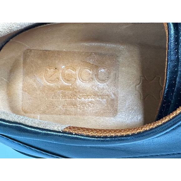 Ecco Black Genuine Leather Lace Up Oxford Dress Shoes Office Formal Party 45/12 - Picture 3 of 6